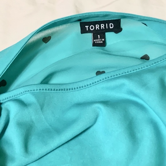 Torrid Heart Print Chiffon Shirt Dress - Picture 7 of 9